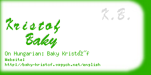 kristof baky business card